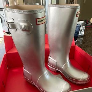 Silver Girls Hunter Rain Boots